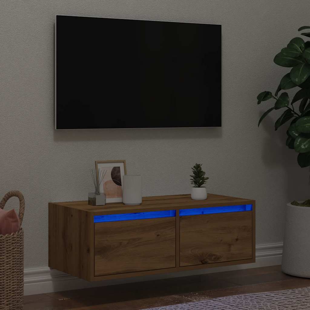 Telerialus LED-tuledega, käsitöötamm, 75x35,5x25 cm