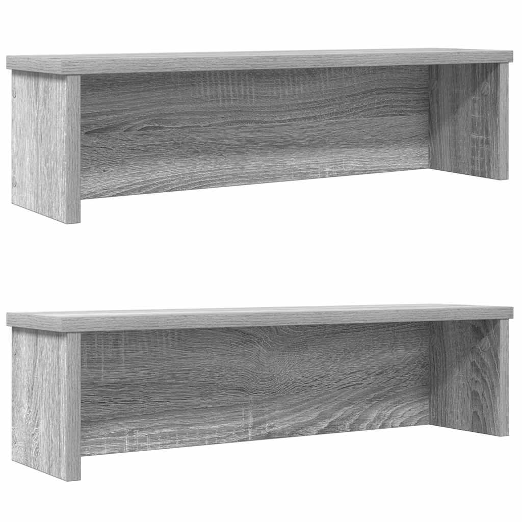 Köögiriiulid virnastatavad 2 tk, hall Sonoma tamm, 50x15x16 cm