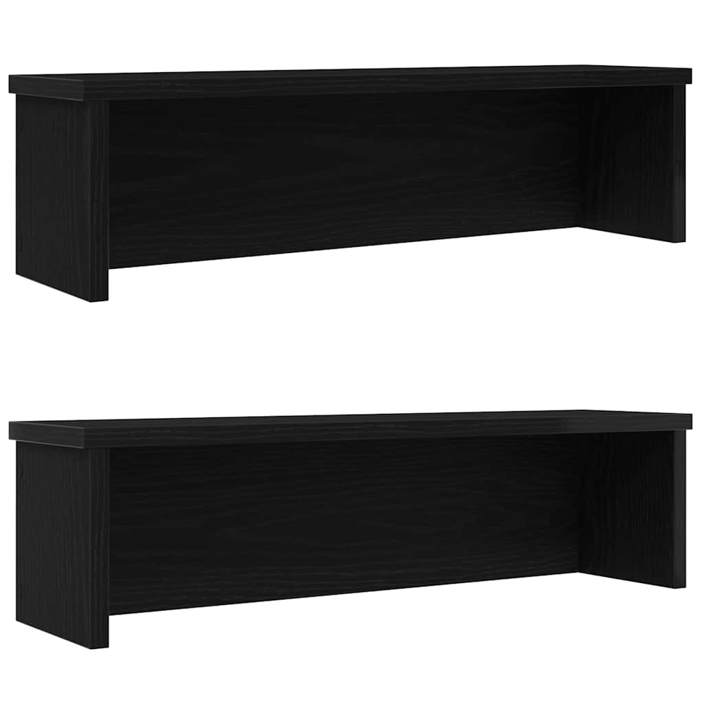 Köögiriiulid virnastatavad 2 tk, must, 60x15x16 cm