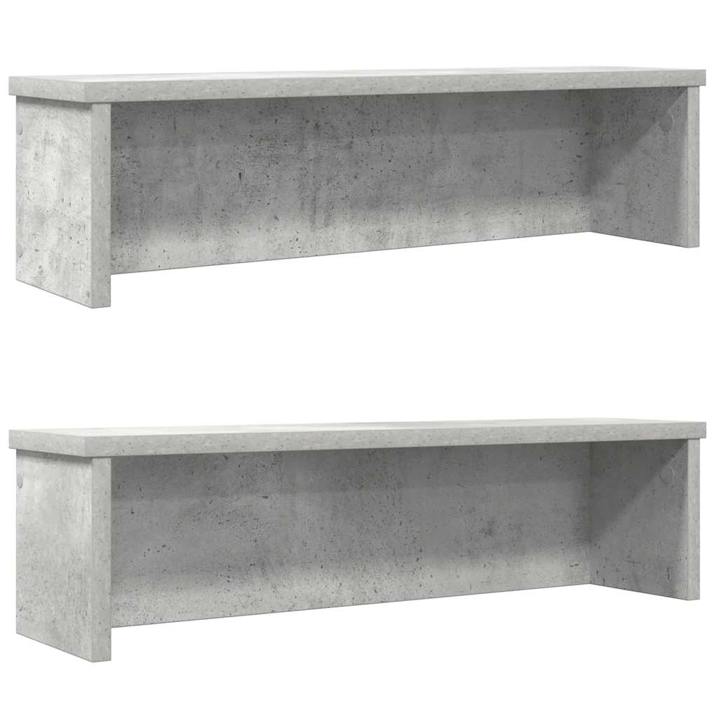 Köögiriiulid virnastatavad 2 tk, betoonhall, 60x15x16 cm