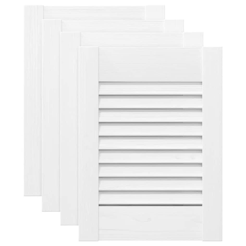 Kapiuksed võredega disain 4 tk valge 39,5x29,5 cm