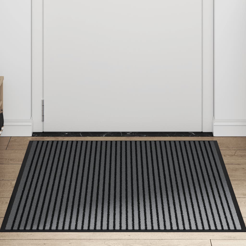 Uksematt Triip Must ja Hall 90x150 cm