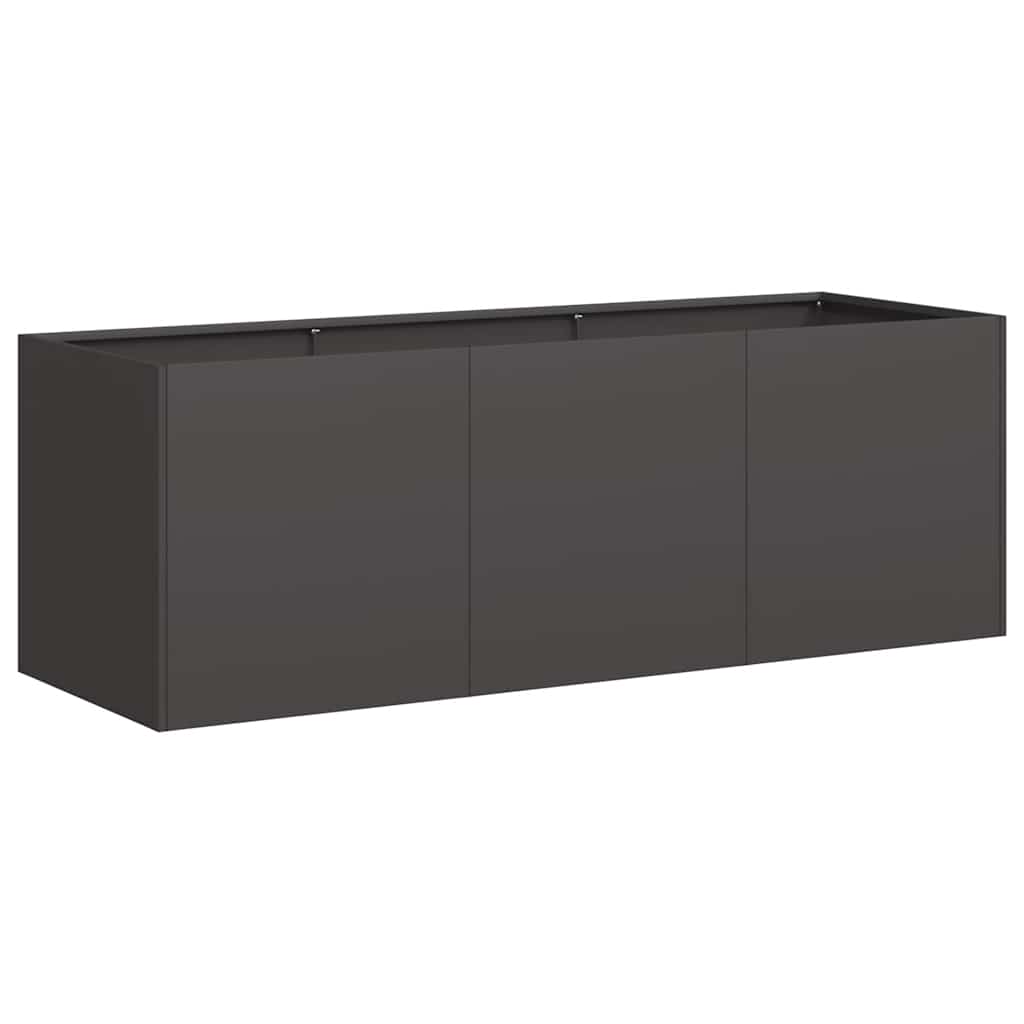 Lillepott, must, 120 x 40 x 40 cm, külmvaltsitud teras