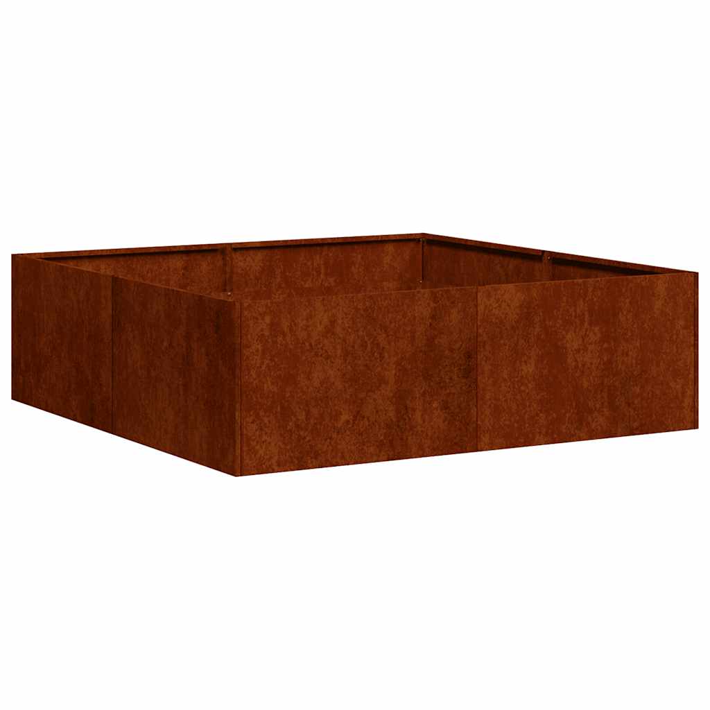 Taimekast, rooste, 100x100x30 cm, ilmastikukindel teras