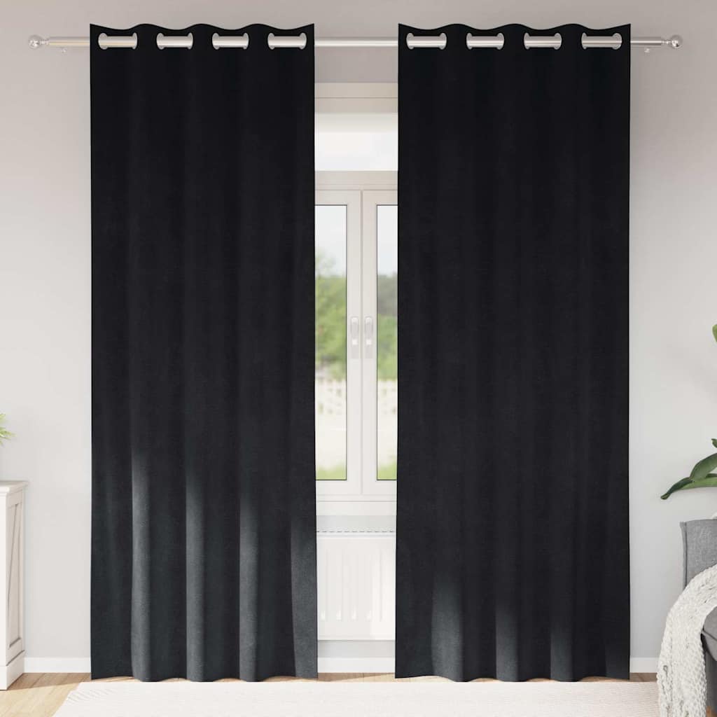 Kardinaid 2 tk Must 140 x 225 cm Samet