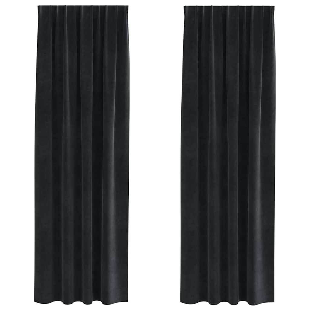 Kardinaid 2 tk Must 140 x 225 cm Samet