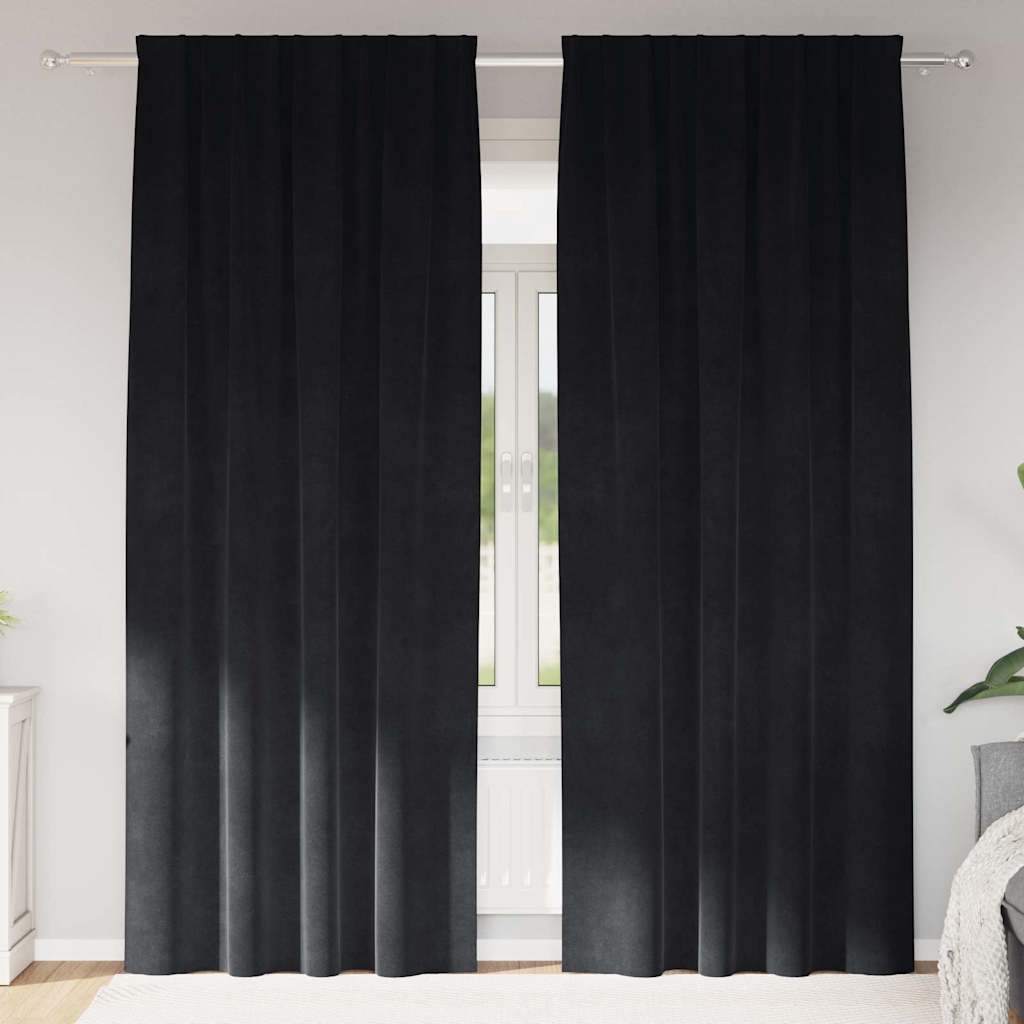 Kardinaid 2 tk Must 140 x 245 cm Samet