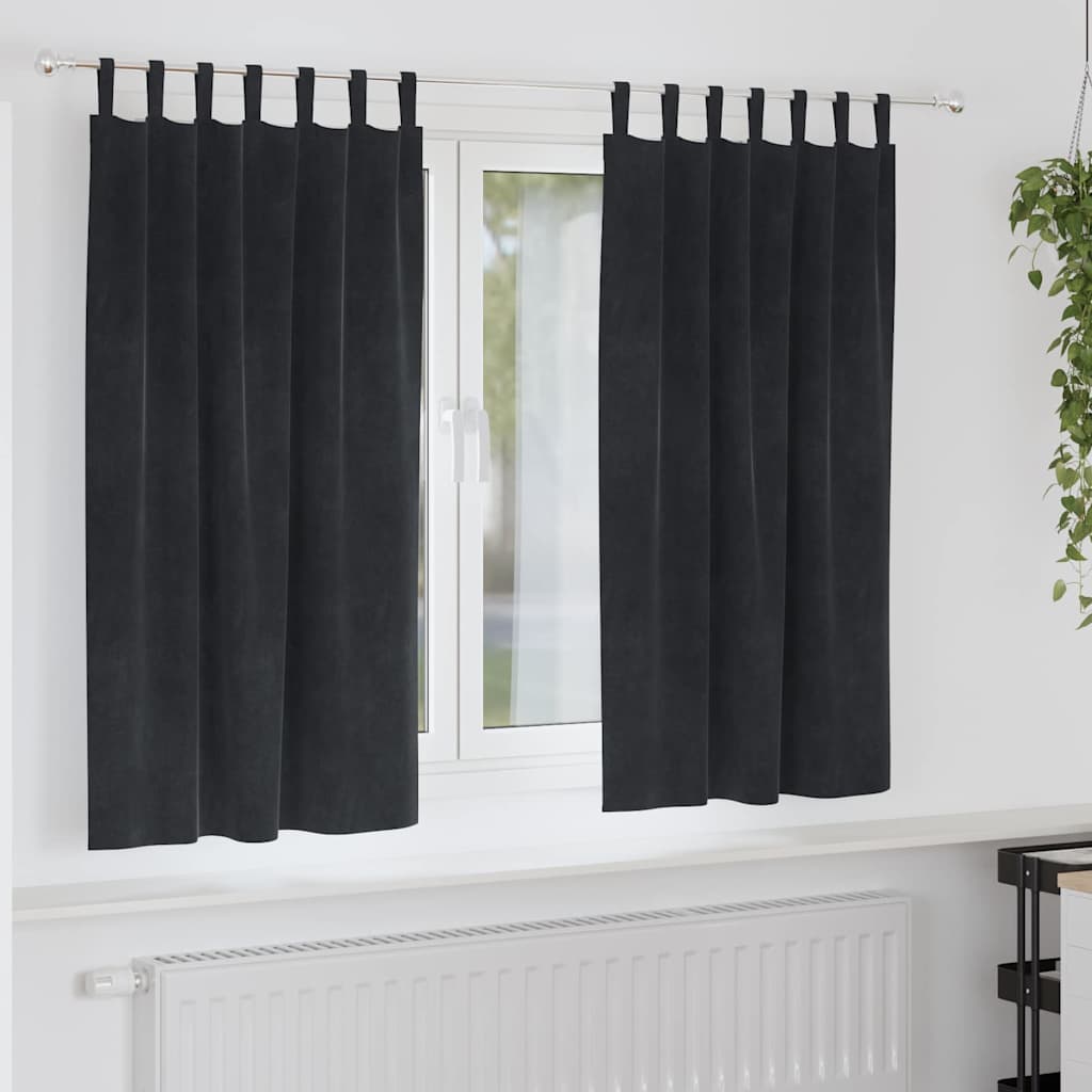 Kardinaid 2 tk Must 140 x 175 cm Samet