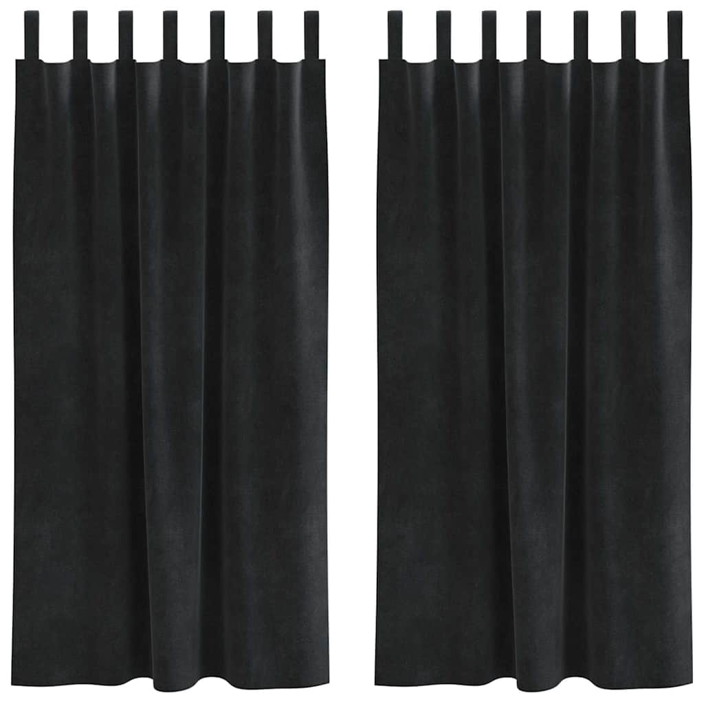 Kardinaid 2 tk Must 140 x 175 cm Samet
