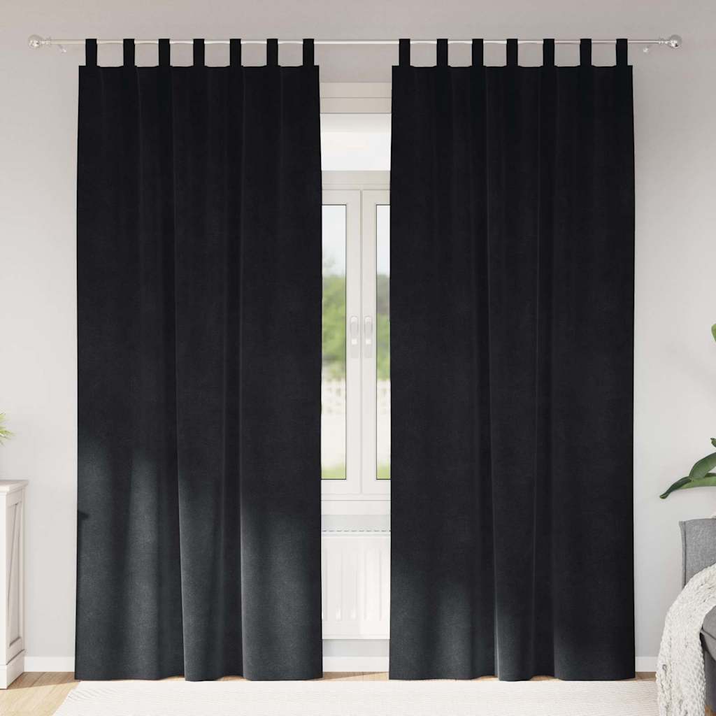 Kardinaid 2 tk Must 140 x 225 cm Samet