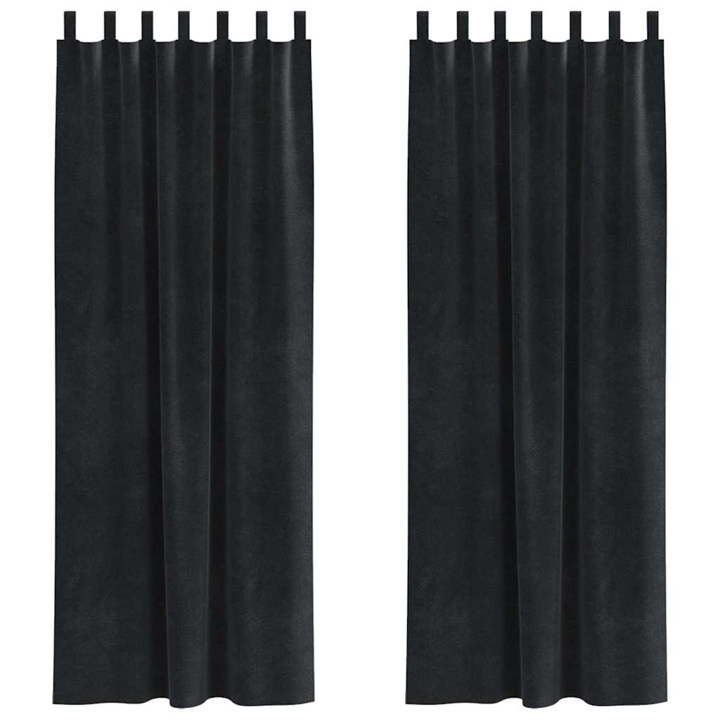 Kardinaid 2 tk Must 140 x 225 cm Samet