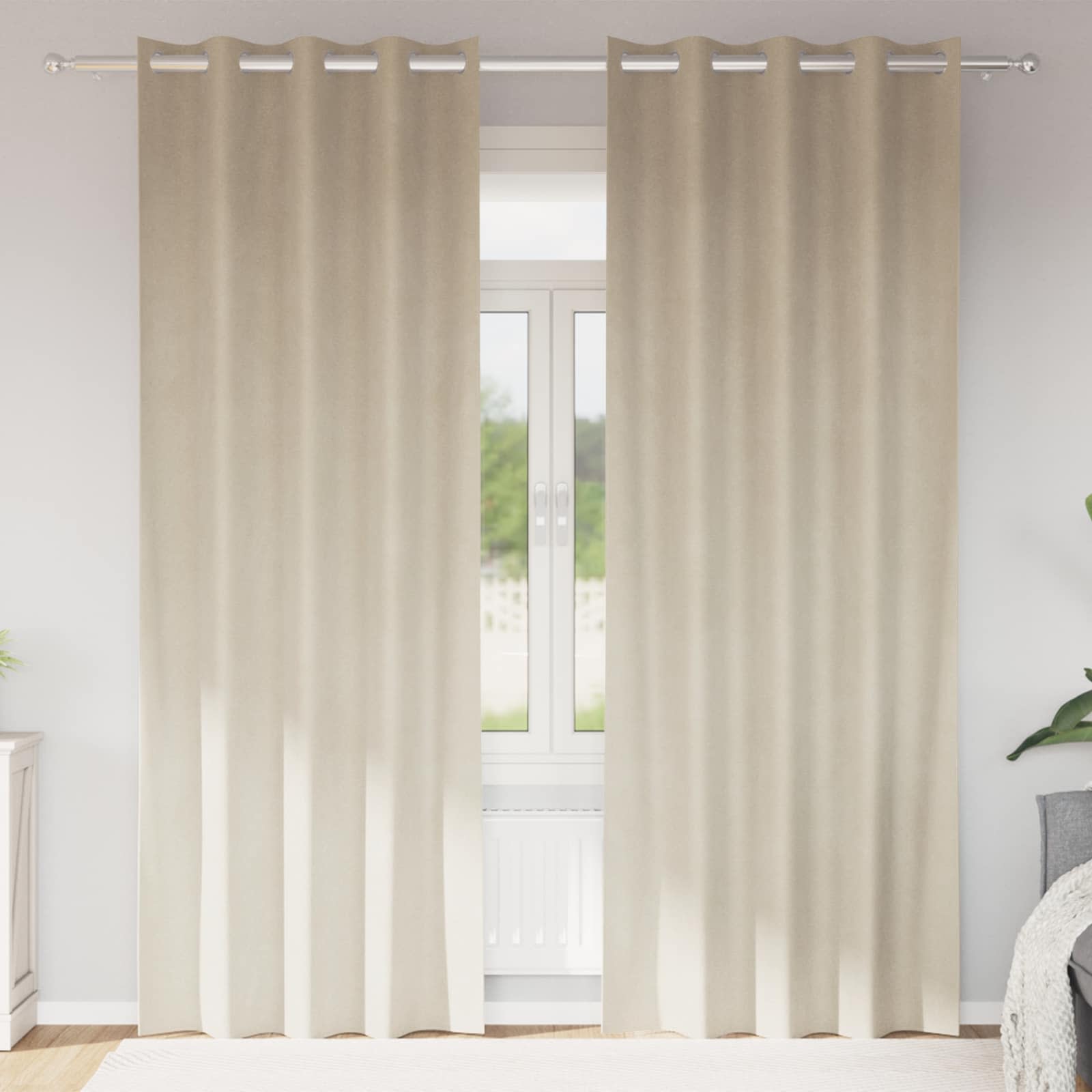 Kardinaid 2 tk Kreemjas 140 x 245 cm Samet