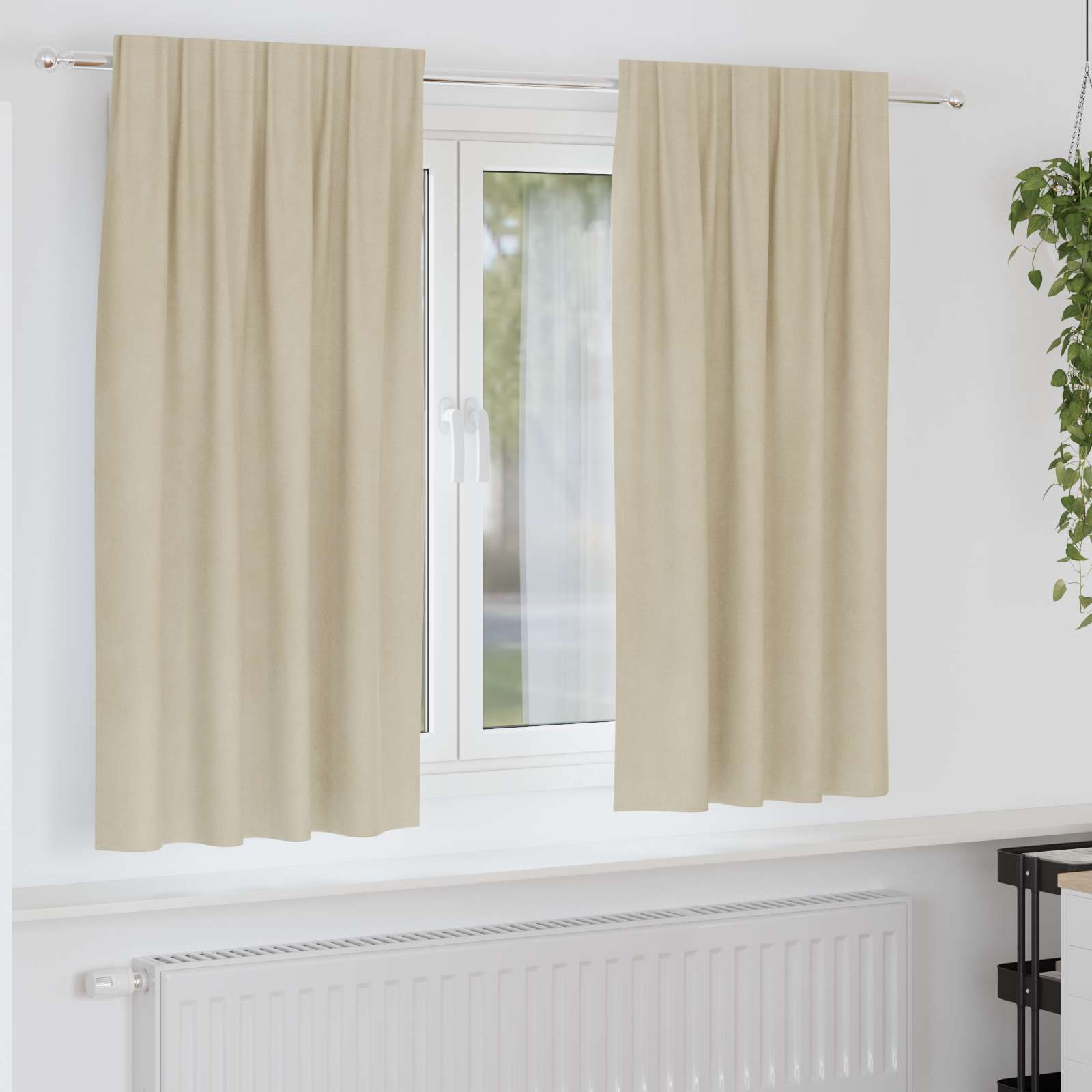 Kardinaid 2 tk Kreemjas 140 x 175 cm Samet