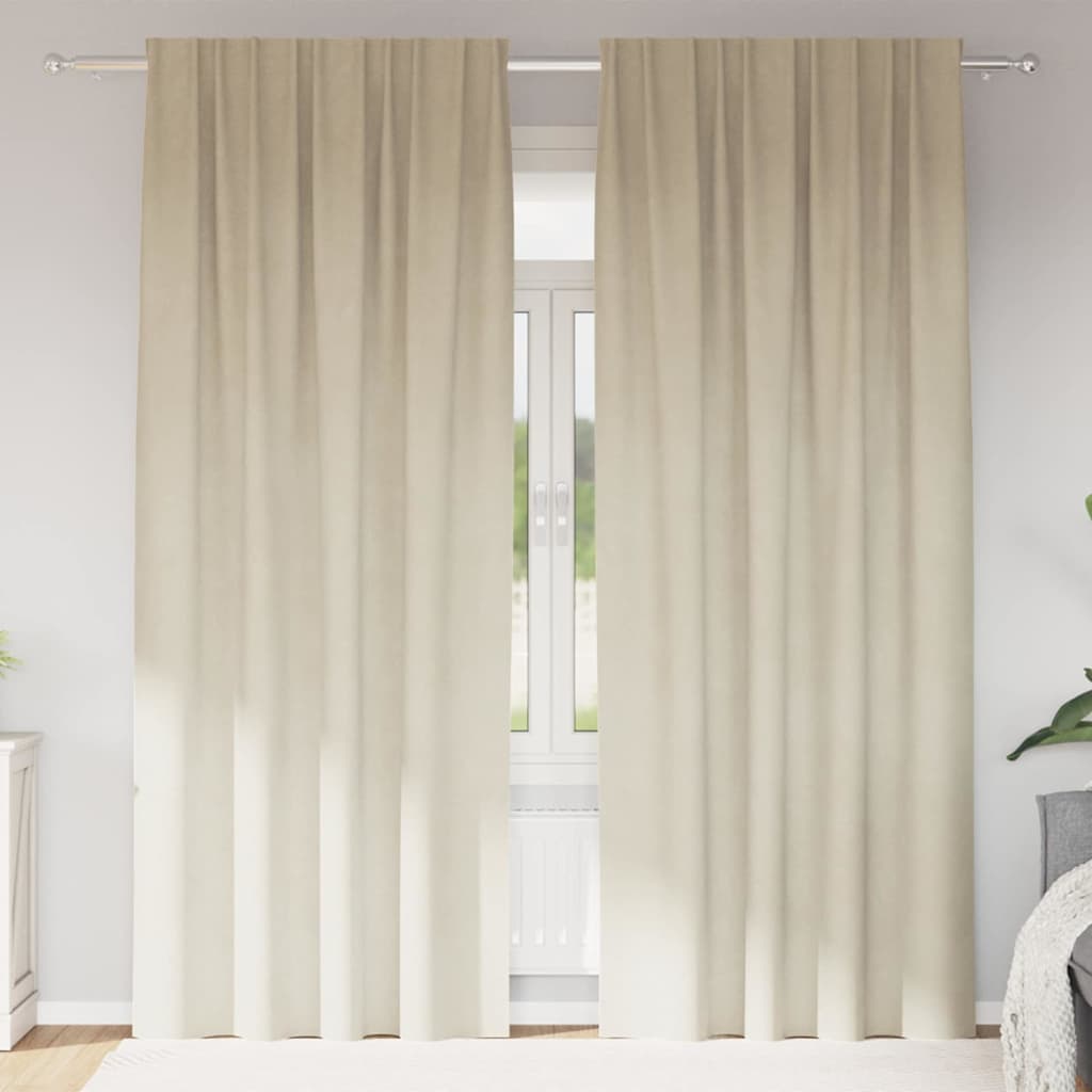 Kardinaid 2 tk Kreemjas 140 x 225 cm Samet