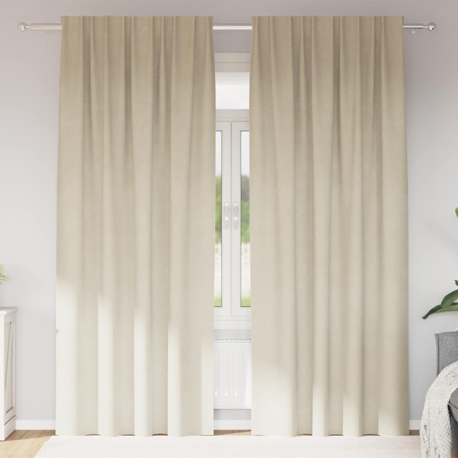 Kardinaid 2 tk Kreemjas 140 x 260 cm Samet