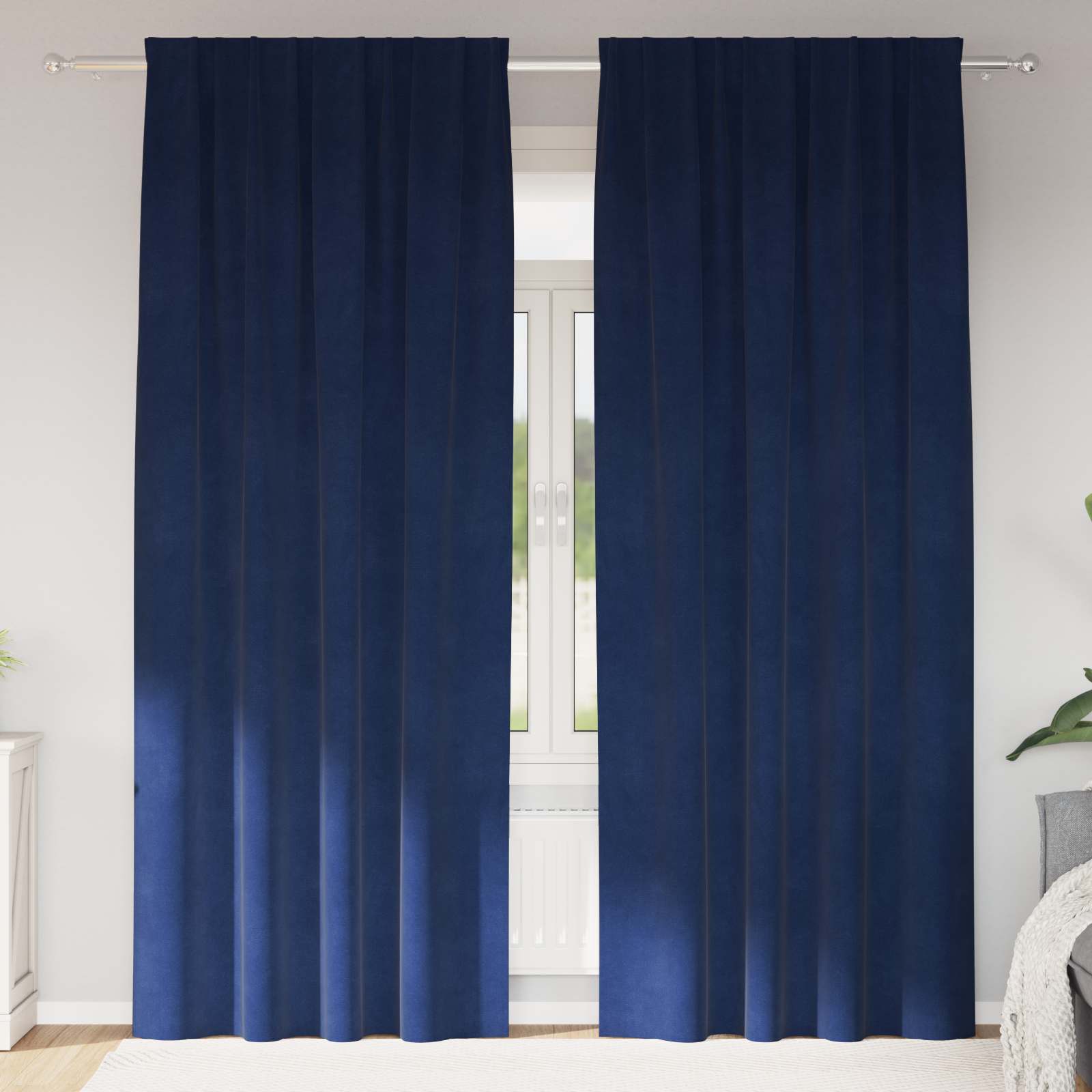 Kardinaid 2 tk Tumesinine 140 x 260 cm Samet