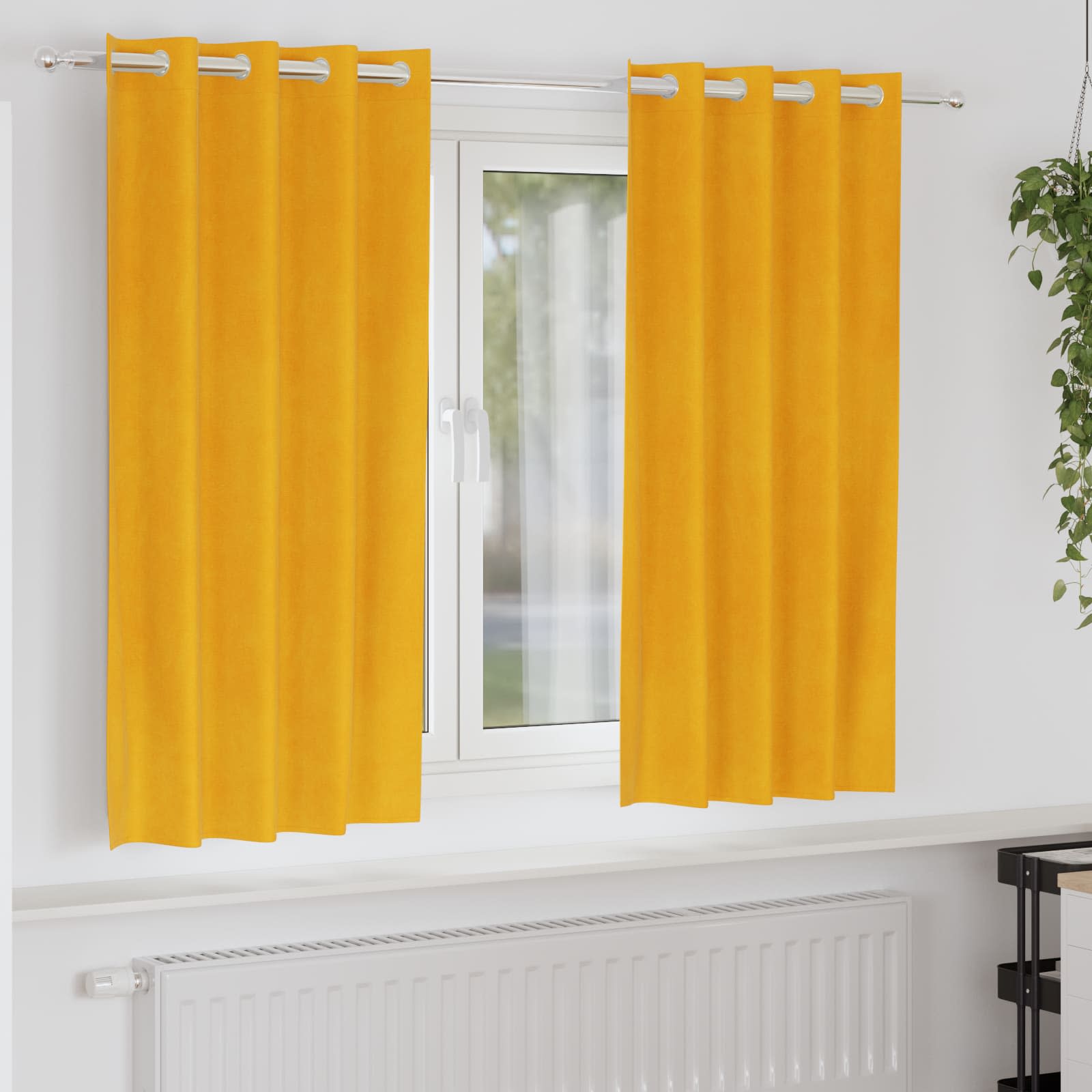 Kardinaid 2 tk Sinepikollane 140 x 175 cm Samet