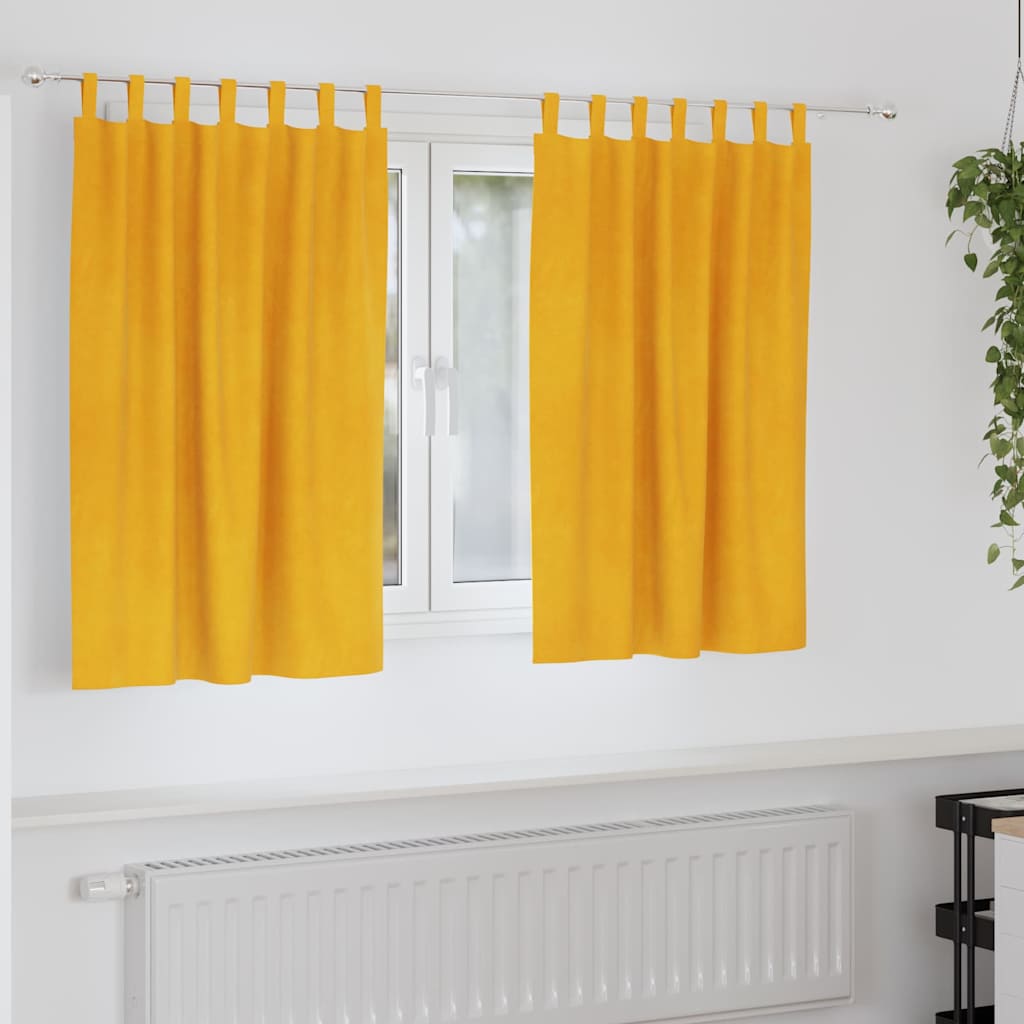 Kardinaid 2 tk Sinepikollane 140 x 140 cm Samet