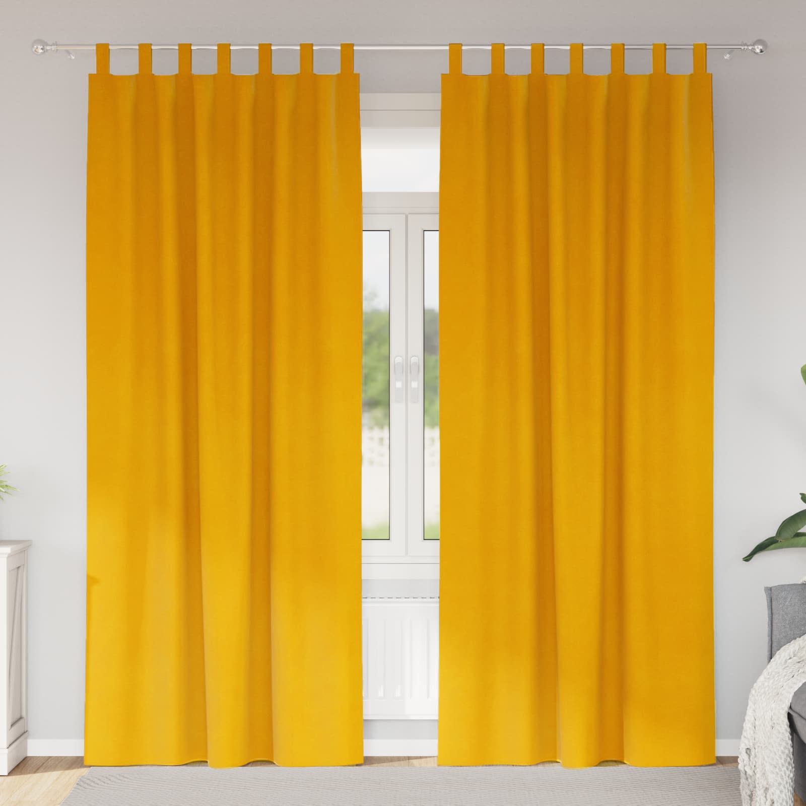 Kardinaid 2 tk Sinepikollane 140 x 225 cm Samet