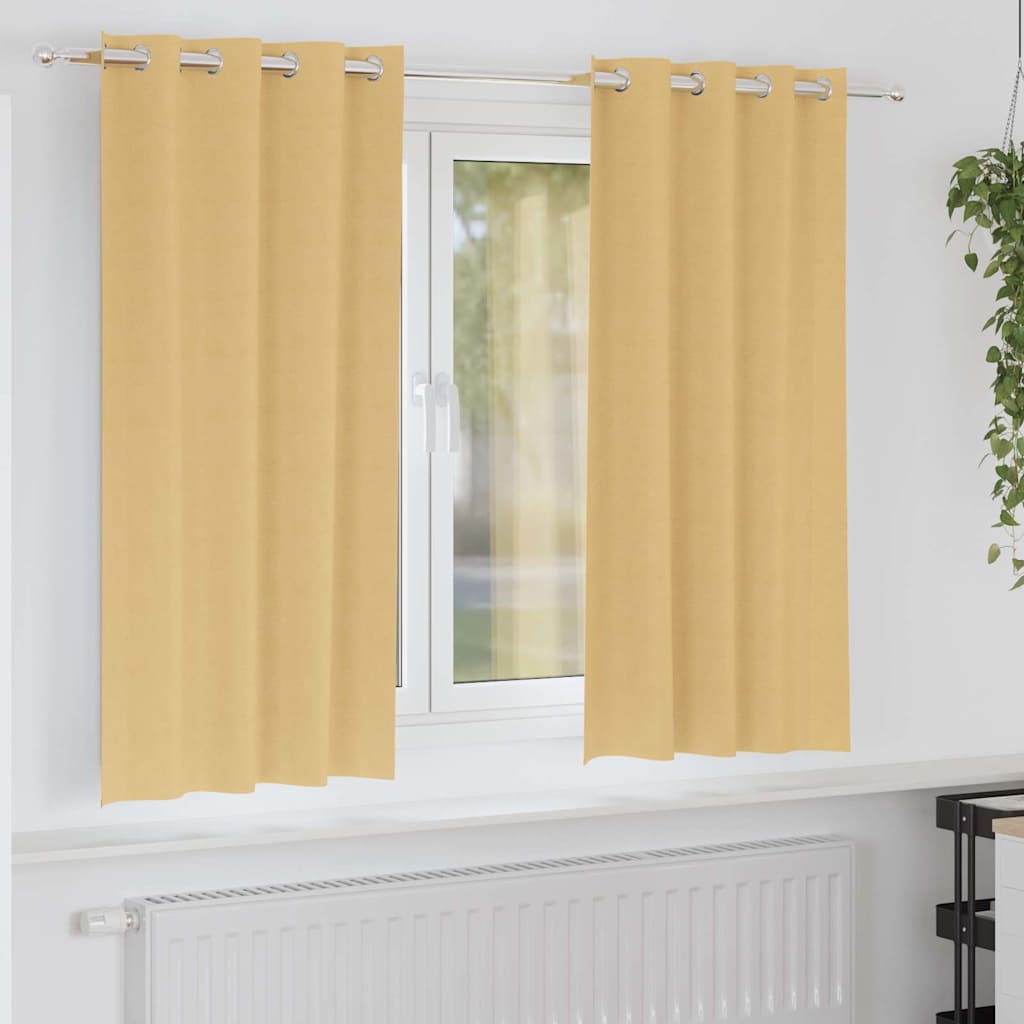 Kardinad rõngastega 2 tk Beež 175 x 140 cm Polüester