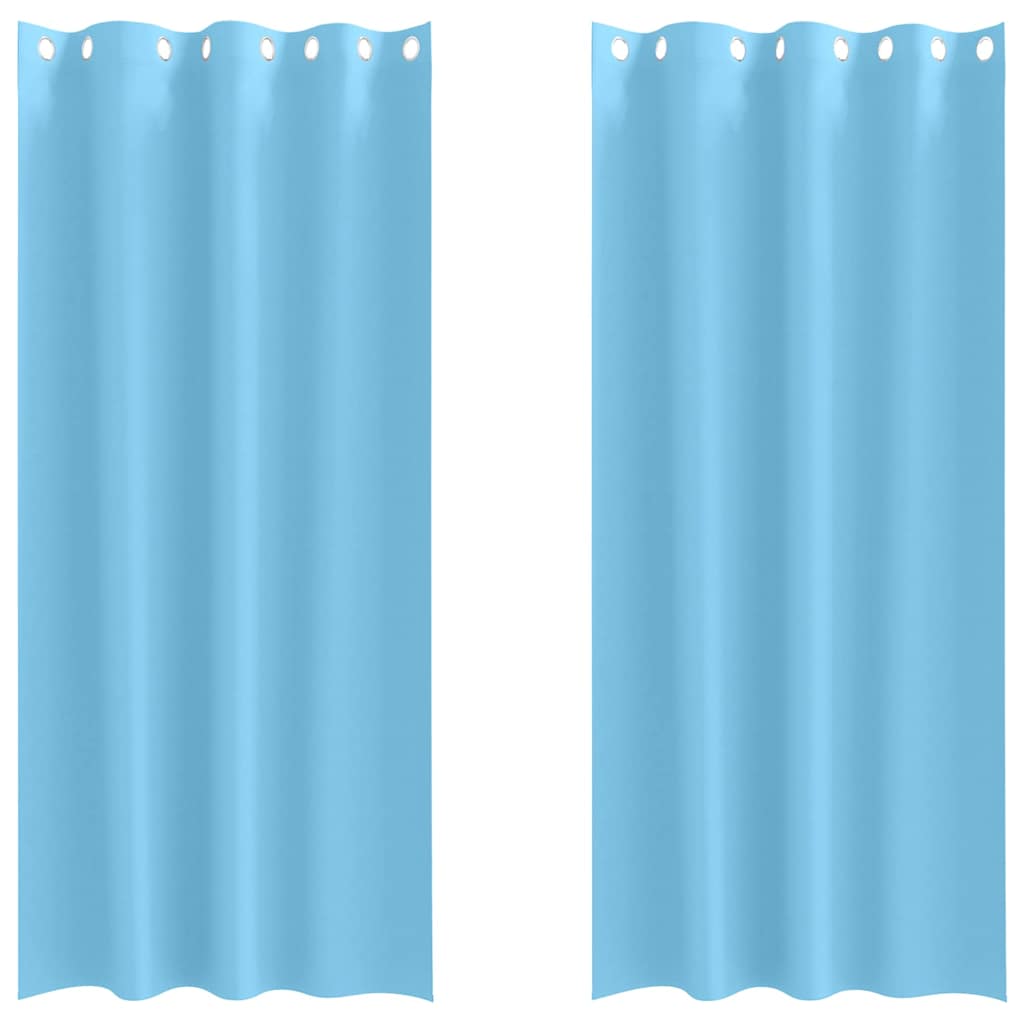 Kardinad rõngastega 2 tk Helesinine 225 x 140 cm Polüester