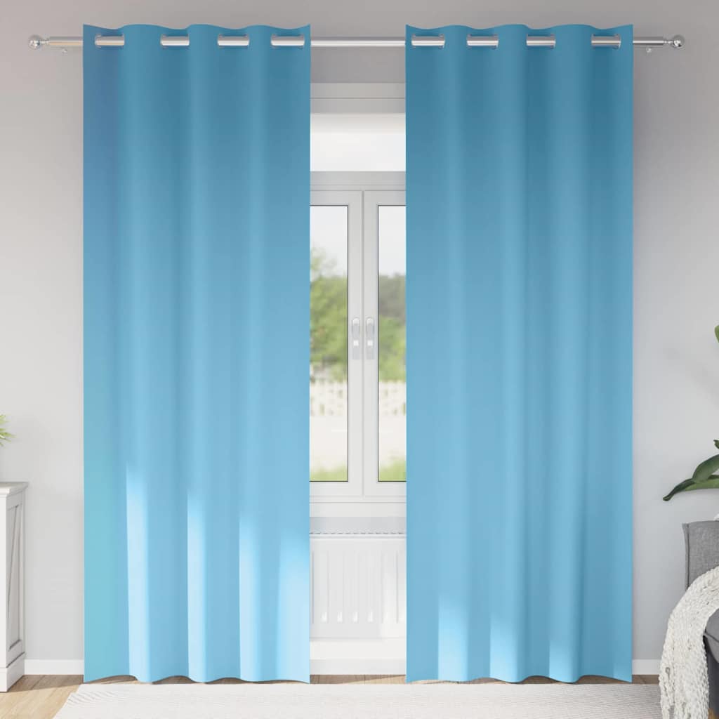Kardinad rõngastega 2 tk Helesinine 260 x 140 cm Polüester