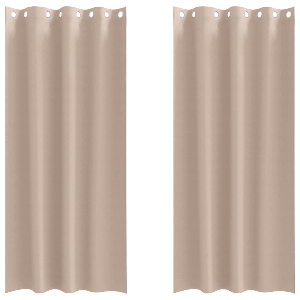 Kardinad rõngastega 2 tk Pruunikashall 260 x 140 cm Polüester