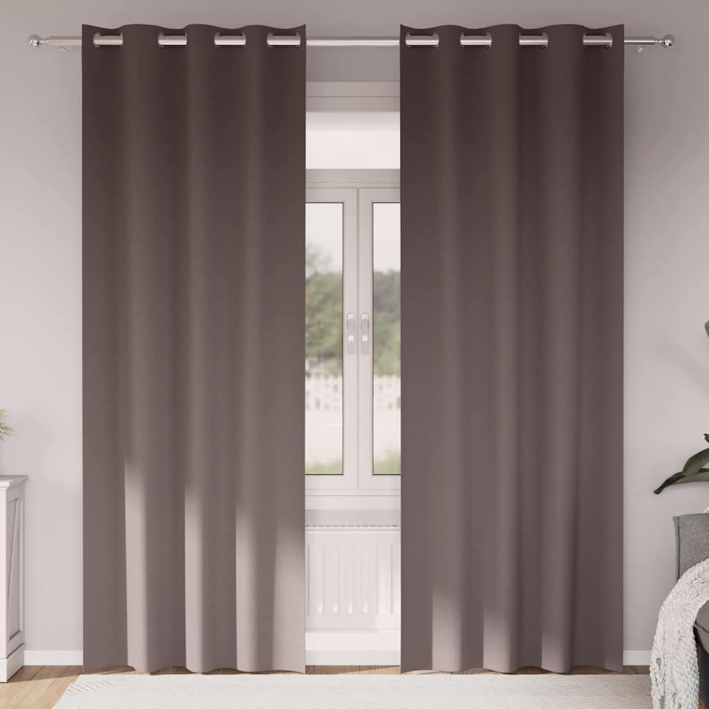 Kardinad rõngastega 2 tk Tume pruun 225 x 140 cm Polüester