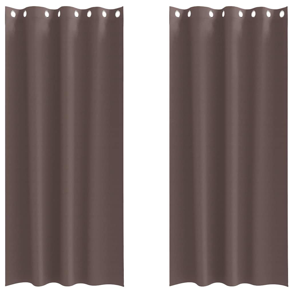 Kardinad rõngastega 2 tk Tume pruun 225 x 140 cm Polüester