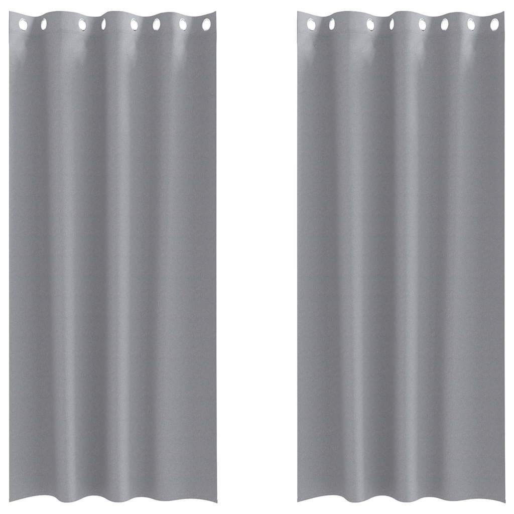 Kardinad rõngastega 2 tk Helehall 245 x 140 cm Polüester