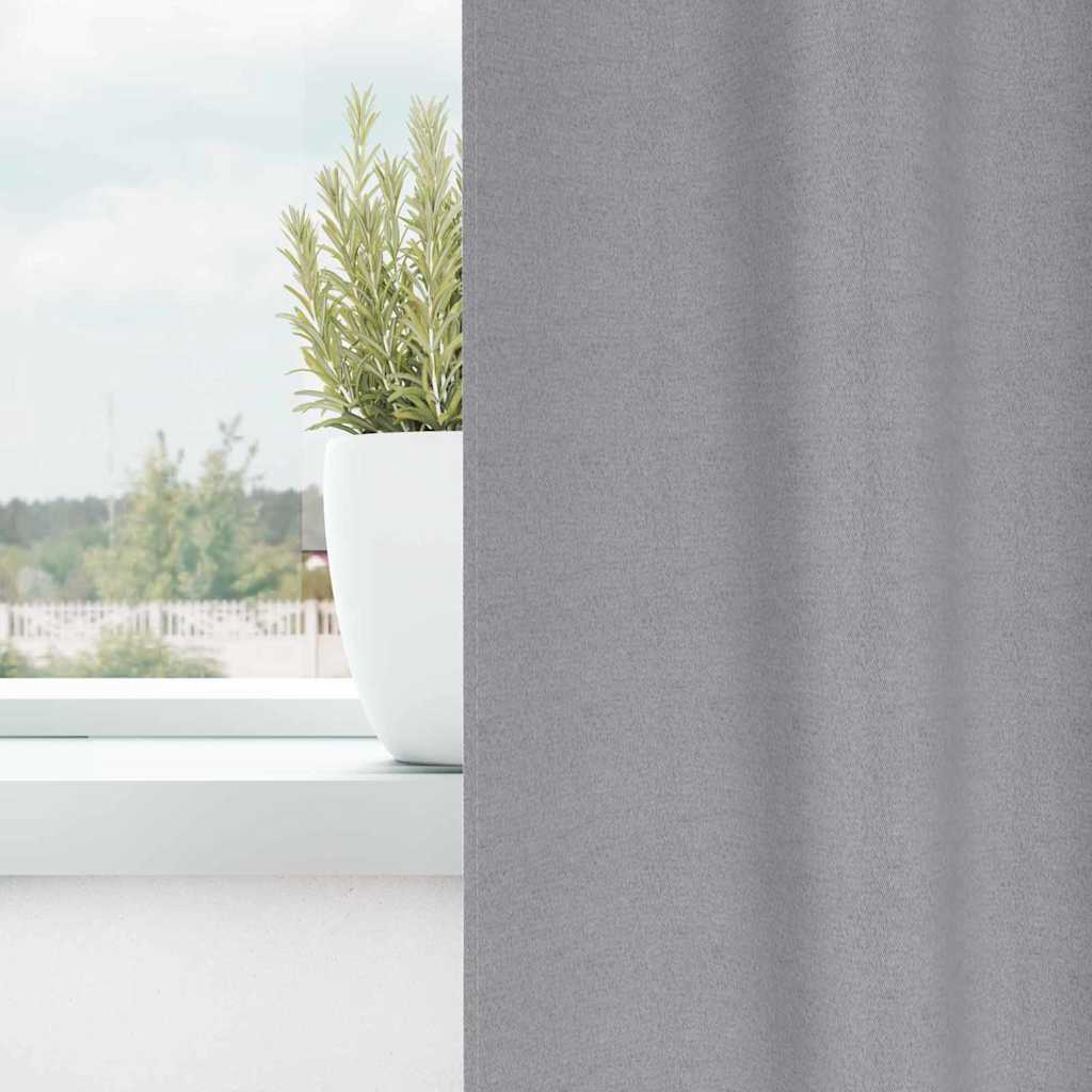 Kardinad rõngastega 2 tk Helehall 260 x 140 cm Polüester