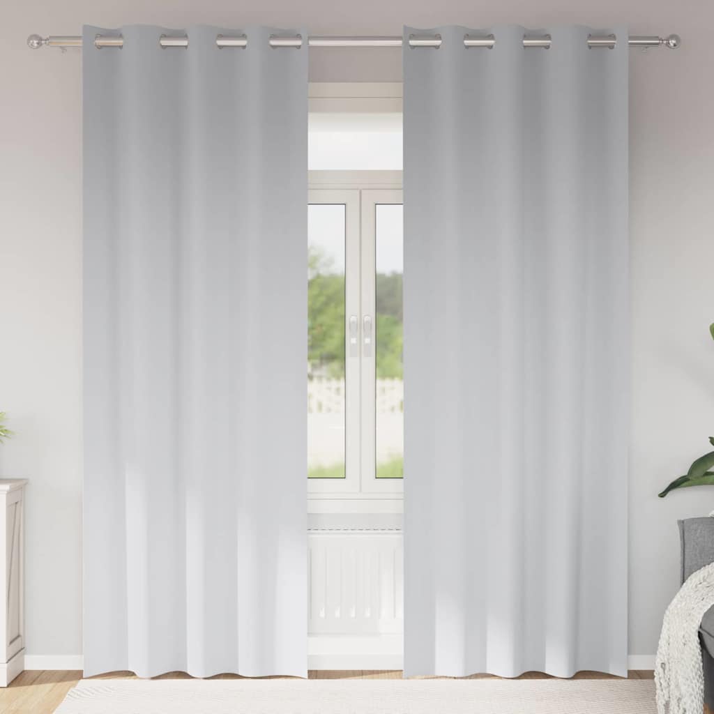 Kardinad rõngastega 2 tk Kahvatu Hall 260 x 140 cm Polüester