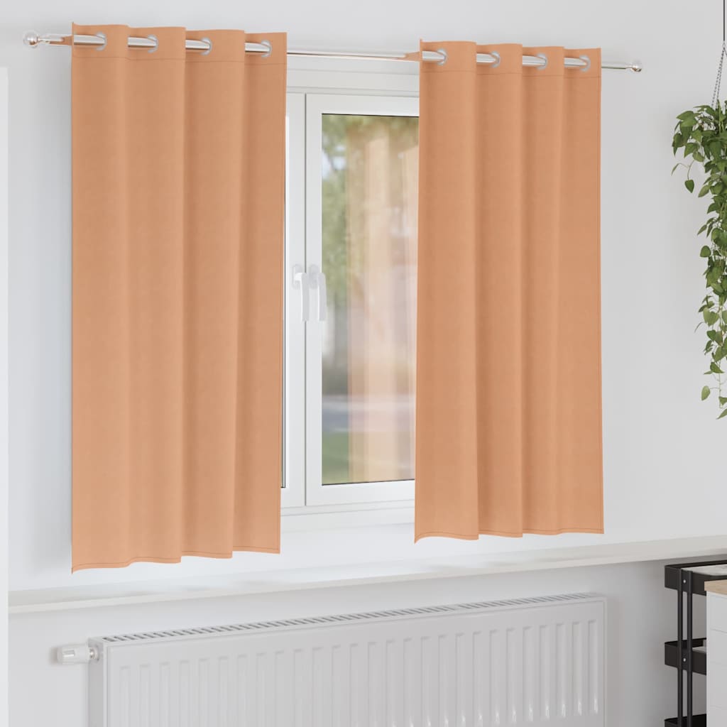 Kardinad rõngastega 2 tk Helepruun 175 x 140 cm Polüester