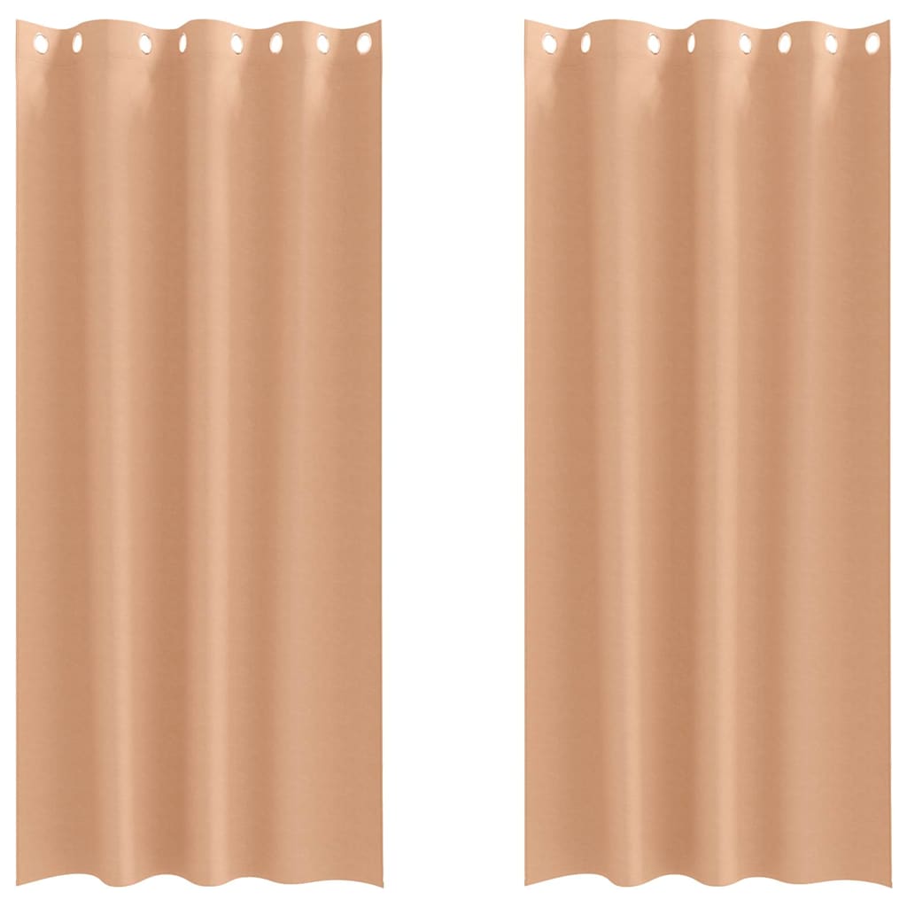 Kardinad rõngastega 2 tk Helepruun 260 x 140 cm Polüester