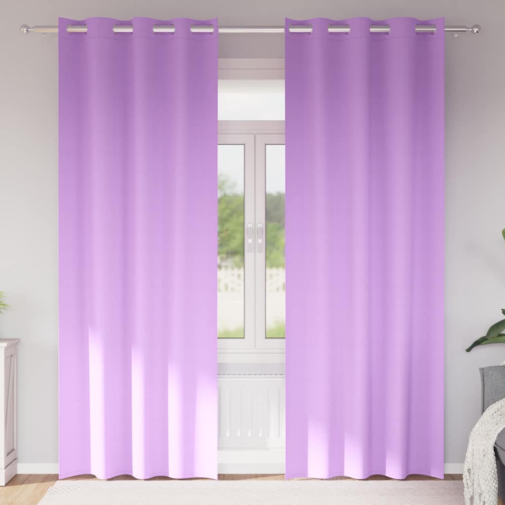 Kardinad rõngastega 2 tk Lilla 260 x 140 cm Polüester