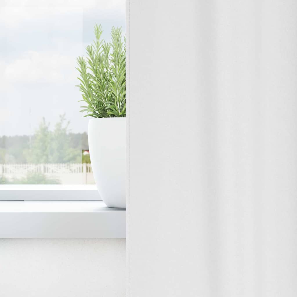 Kardinad rõngastega 2 tk PUHAS VALGE 245 x 140 cm Polüester