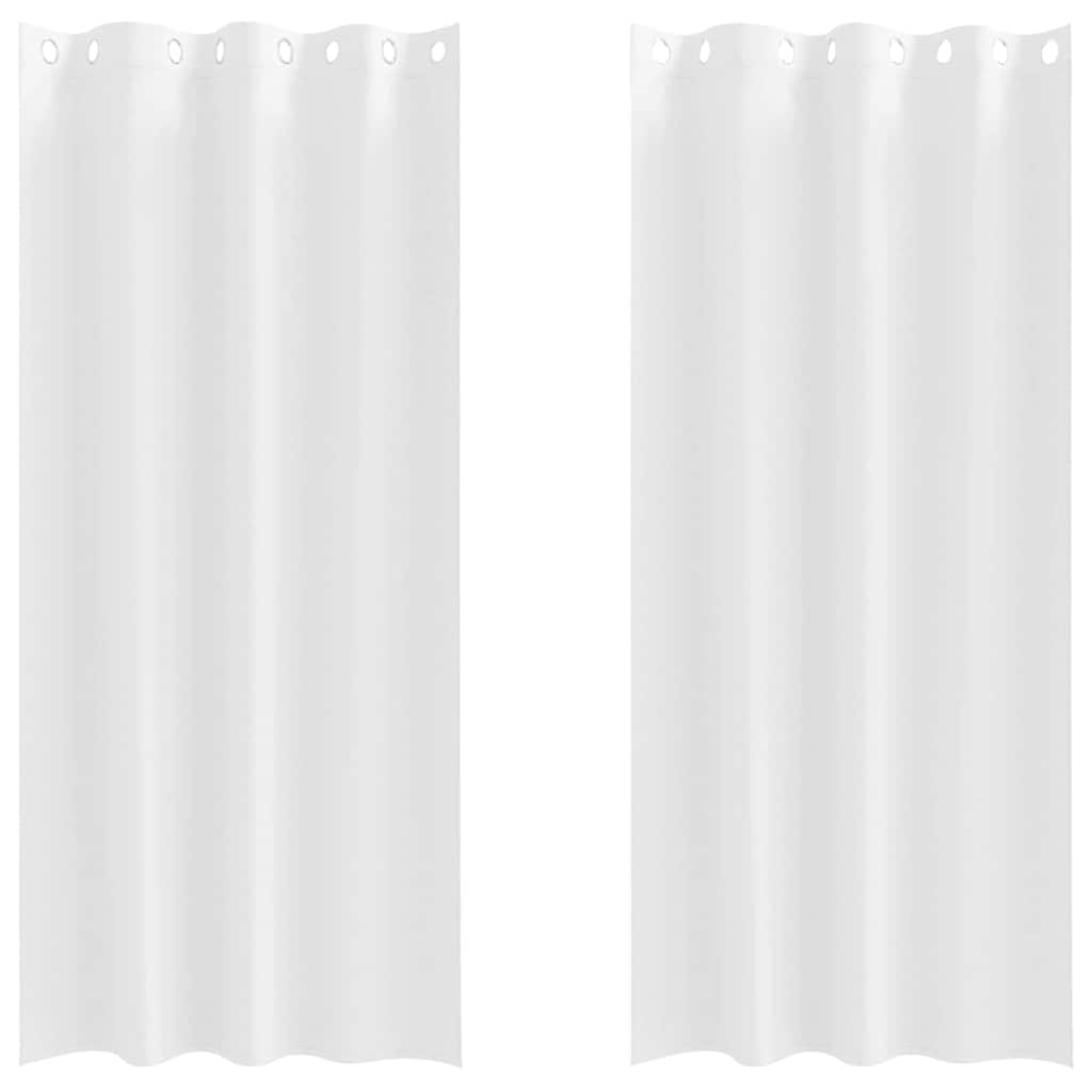 Kardinad rõngastega 2 tk PUHAS VALGE 245 x 140 cm Polüester