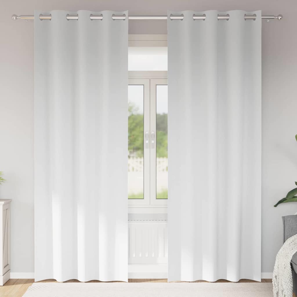 Kardinad rõngastega 2 tk PUHAS VALGE 260 x 140 cm Polüester