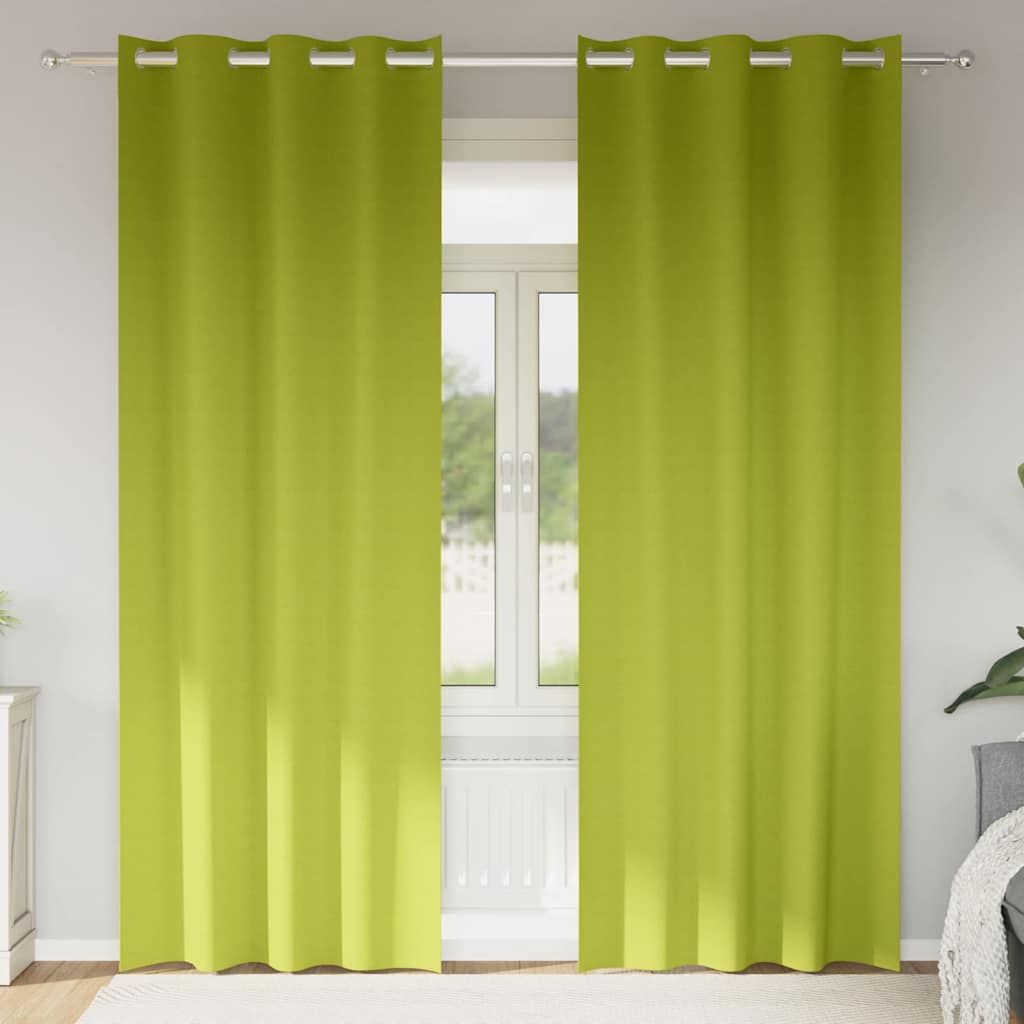 Kardinad rõngastega 2 tk Roheline 260 x 140 cm Polüester