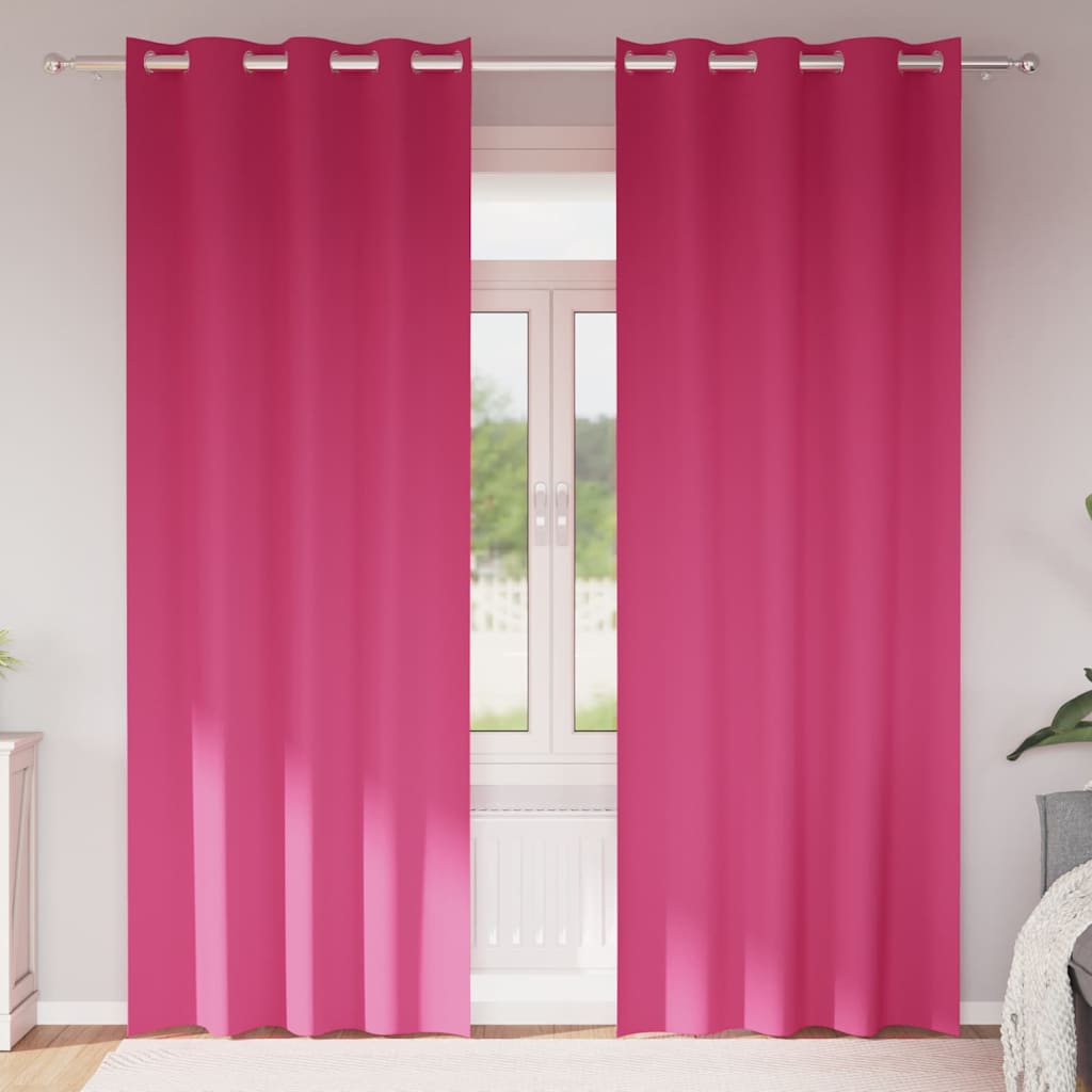 Kardinad rõngastega 2 tk Erk Roosa 245 x 140 cm Polüester