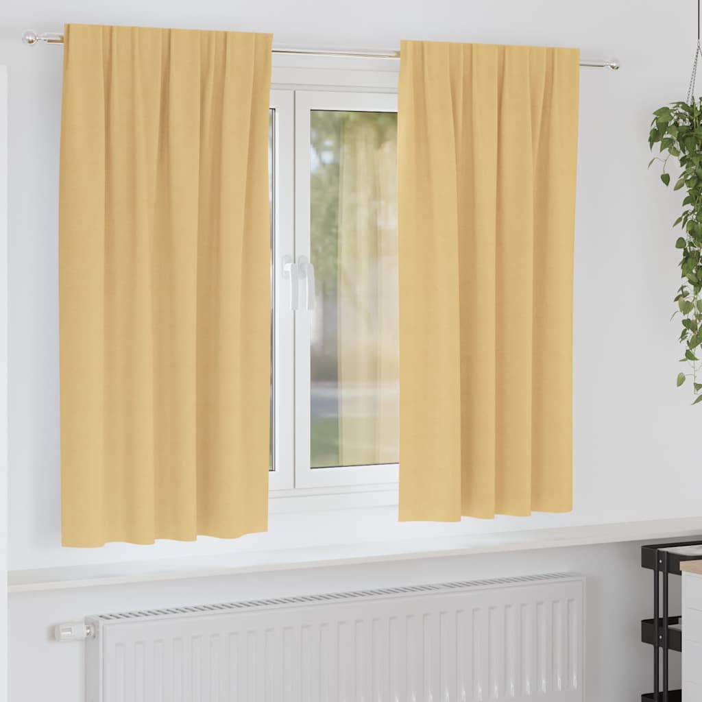 Kardinad rõngastega 2 tk Beež 175 x 140 cm Polüester