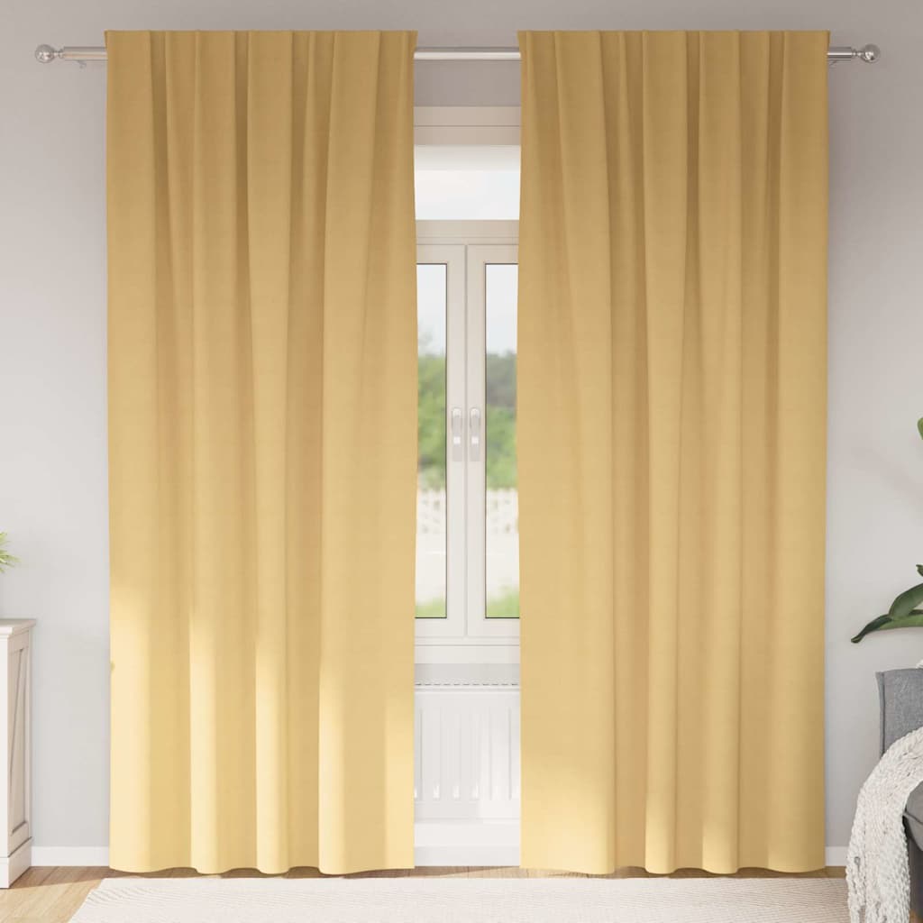 Kardinad rõngastega 2 tk Beež 225 x 140 cm Polüester
