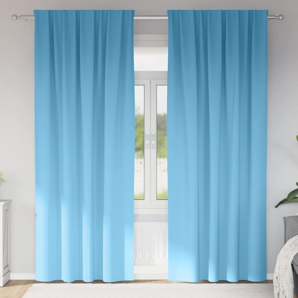 Kardinad rõngastega 2 tk Helesinine 260 x 140 cm Polüester