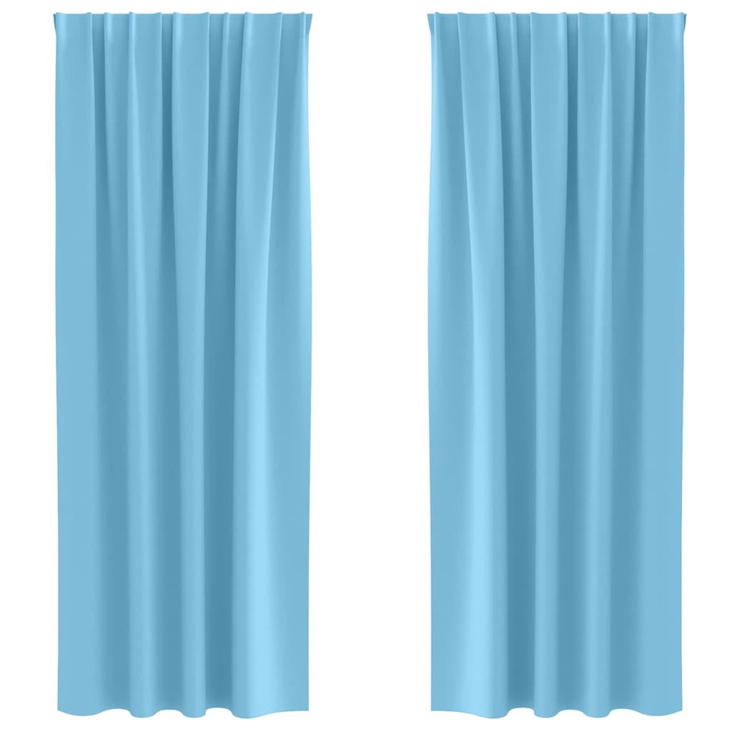 Kardinad rõngastega 2 tk Helesinine 260 x 140 cm Polüester