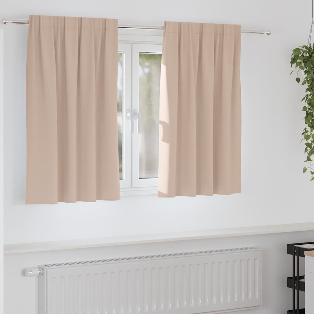 Kardinad rõngastega 2 tk Pruunikashall 140 x 140 cm Polüester