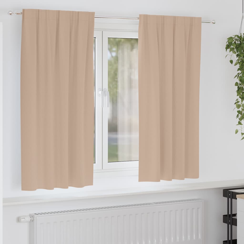 Kardinad rõngastega 2 tk Pruunikashall 175 x 140 cm Polüester