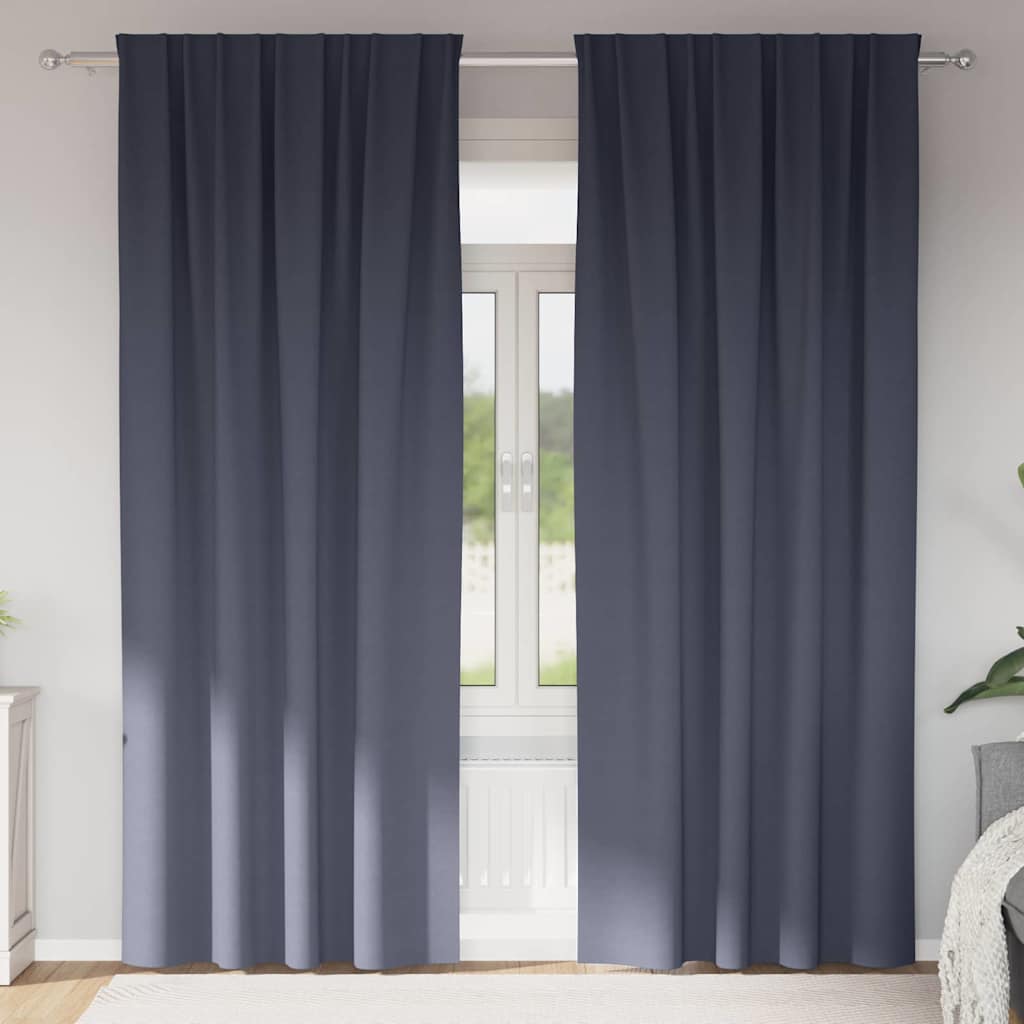 Kardinad rõngastega 2 tk Antratsiit 225 x 140 cm Polüester