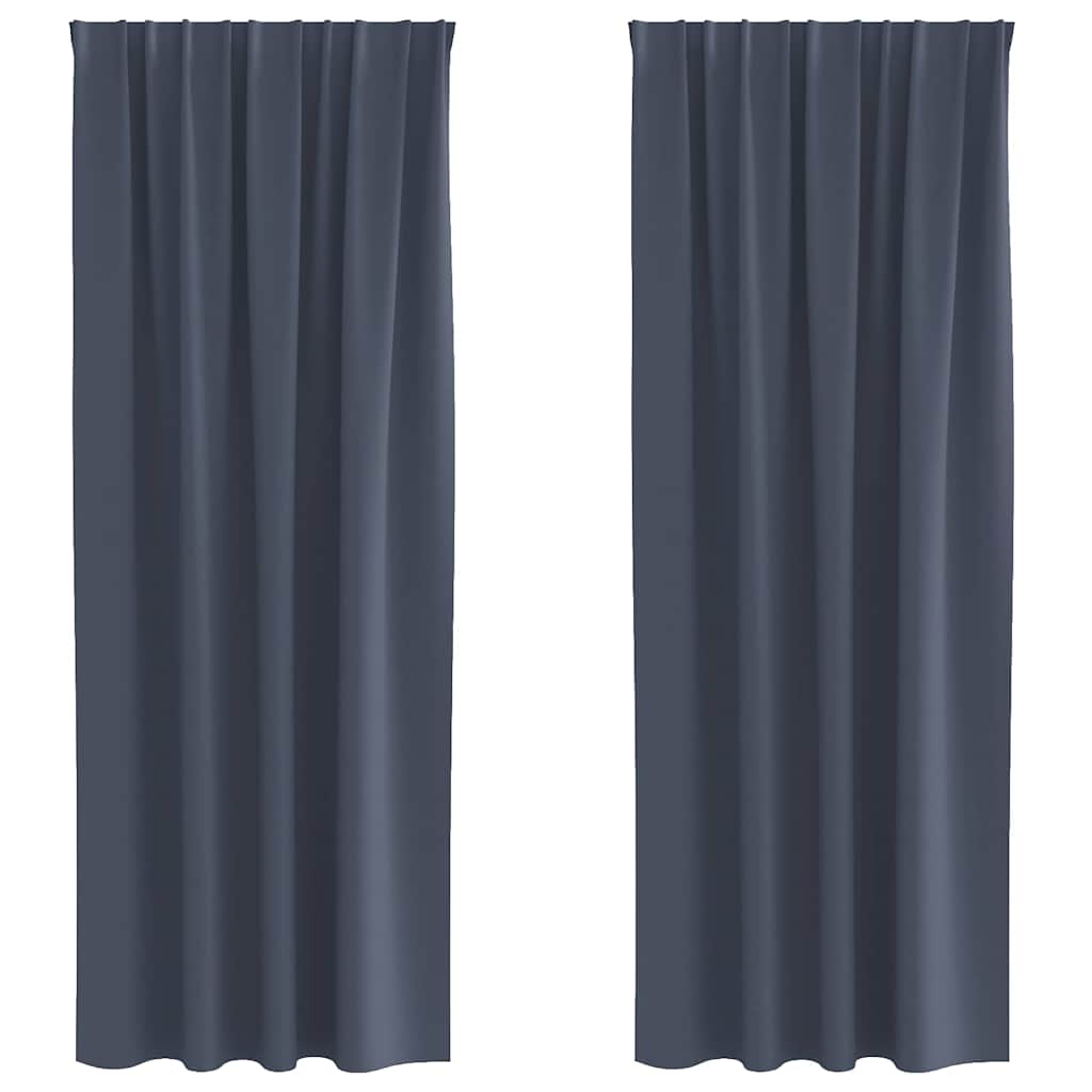 Kardinad rõngastega 2 tk Antratsiit 245 x 140 cm Polüester