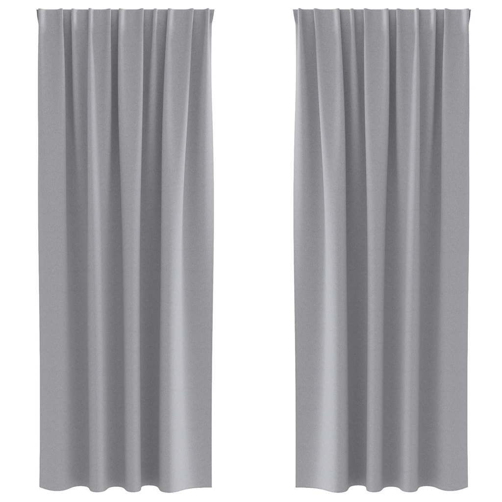 Kardinad rõngastega 2 tk Helehall 260 x 140 cm Polüester