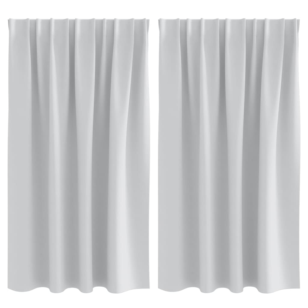 Kardinad rõngastega 2 tk Kahvatu Hall 140 x 140 cm Polüester